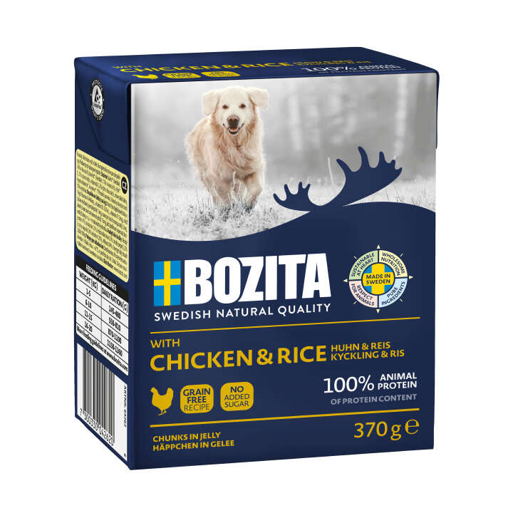 BOZITA Hunde-Nassfutter Naturals Häppchen in Gelee Hühnchen/Reis